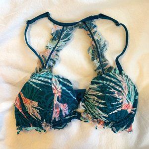 Victoria's Secret PINK Tropical Blue Mermaid Racerback Bra - 32C